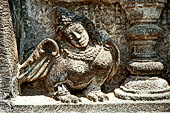 Prambanan - Candi Lara Jonggrang, kinara-kinari panels a composition of a lion with the tree of heaven and a pair of kinnara. 